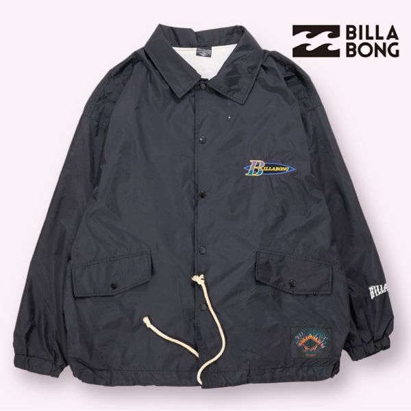 90s】BILLABONG Coach Jacket メンズ コーチジャケット 【BLACK