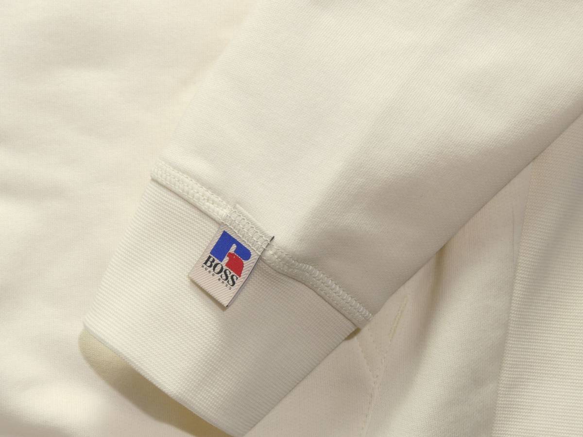 秋冬春31，000円新品HUGO BOSSヒューゴ・ボス★BOSS×RUSSELLコレクション「レトロ・アメリカーナ」白フーディー【欧米M＝日本L】 - HUGO | スウェットシャツ ボスヒューゴボス bossの通販