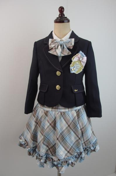 6E213-24991A☆新品送料込！入学♪エンブレム付スーツ・紺120⑤