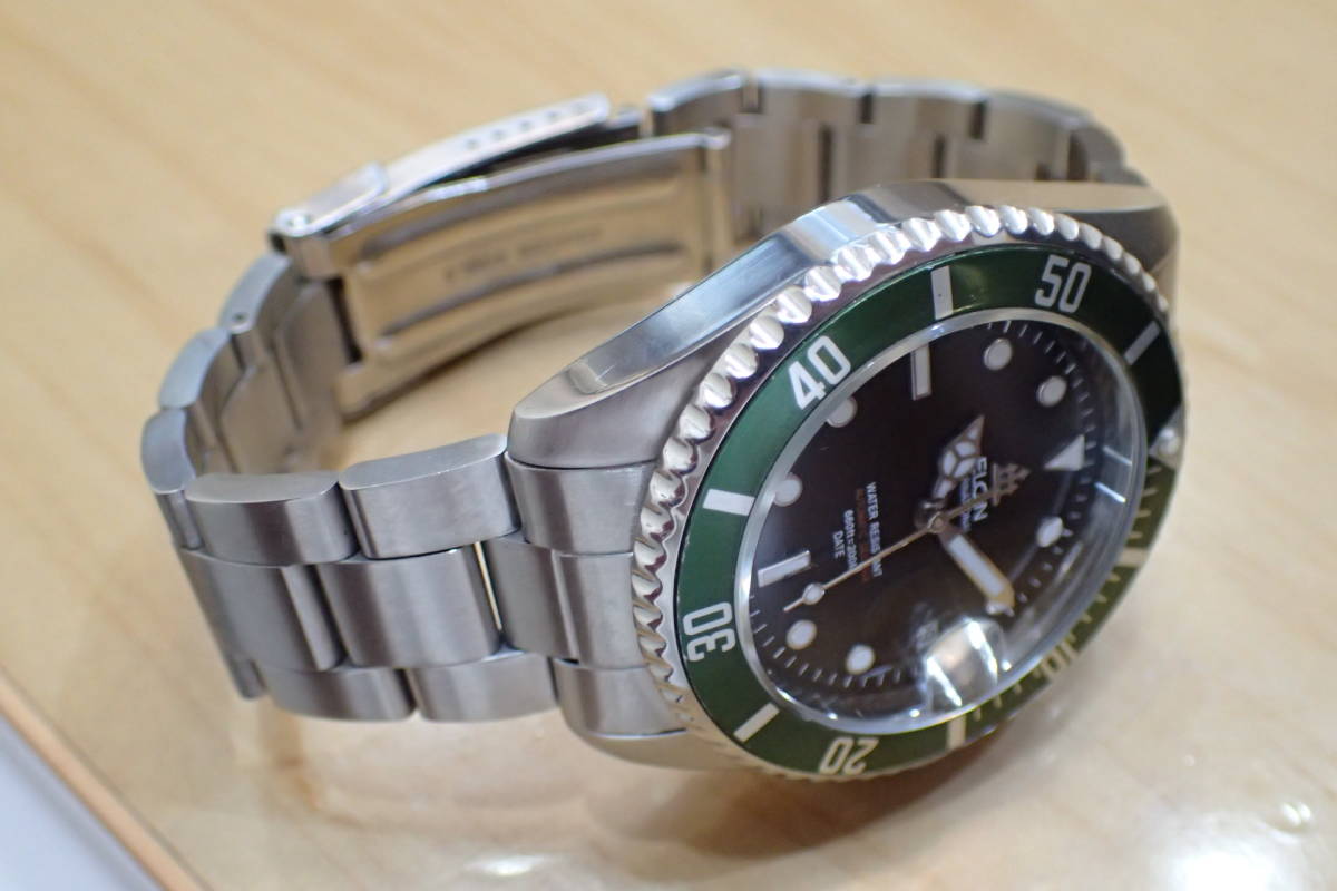 美品/動作品 ◇エルジン/ELGIN 200mダイバーズ◇ FK-531-G/グリーン 