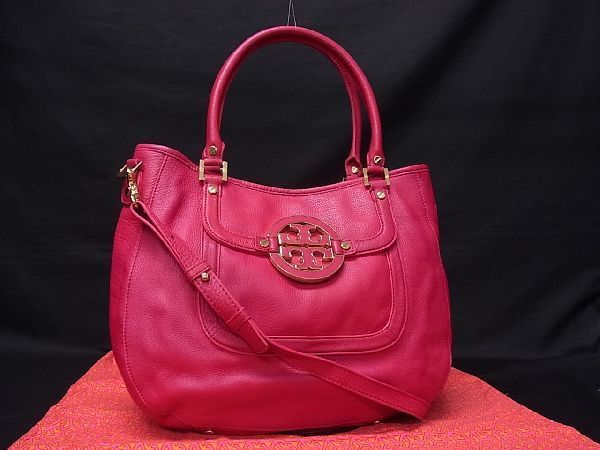 1円 □美品□ TORY BURCH トリーバーチ アマンダ レザー 2WAY 