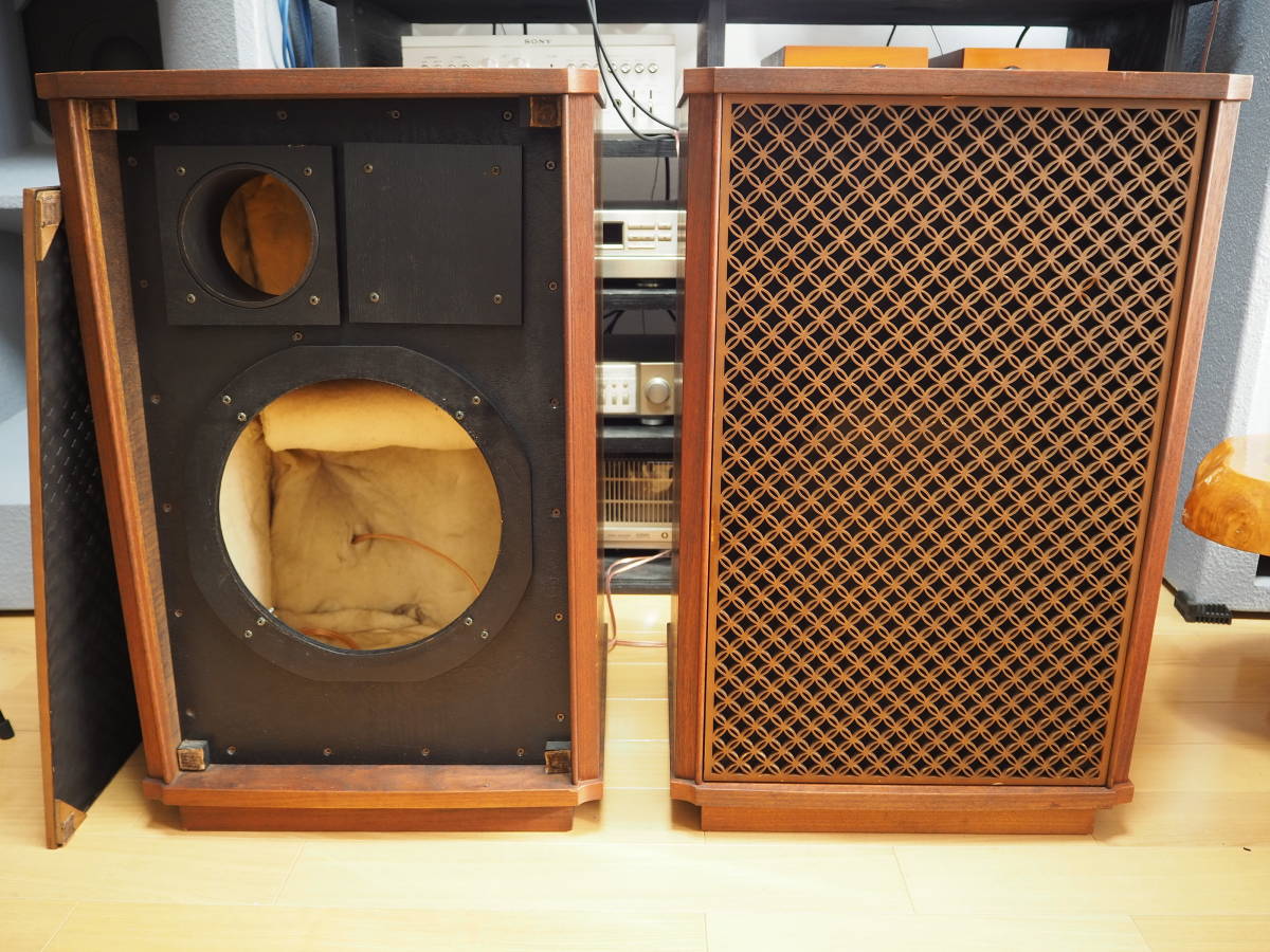 格安，新作 SANSUI SP-505J 七宝組格子 エンクロージャー ペア【D-273