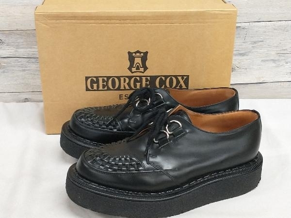 GEORGE COX/3588/GIBSON/ブラックレザーシューズ/D RING/ジョージコックス/ギブソン/ブラックインターレース/ラバーソール/9