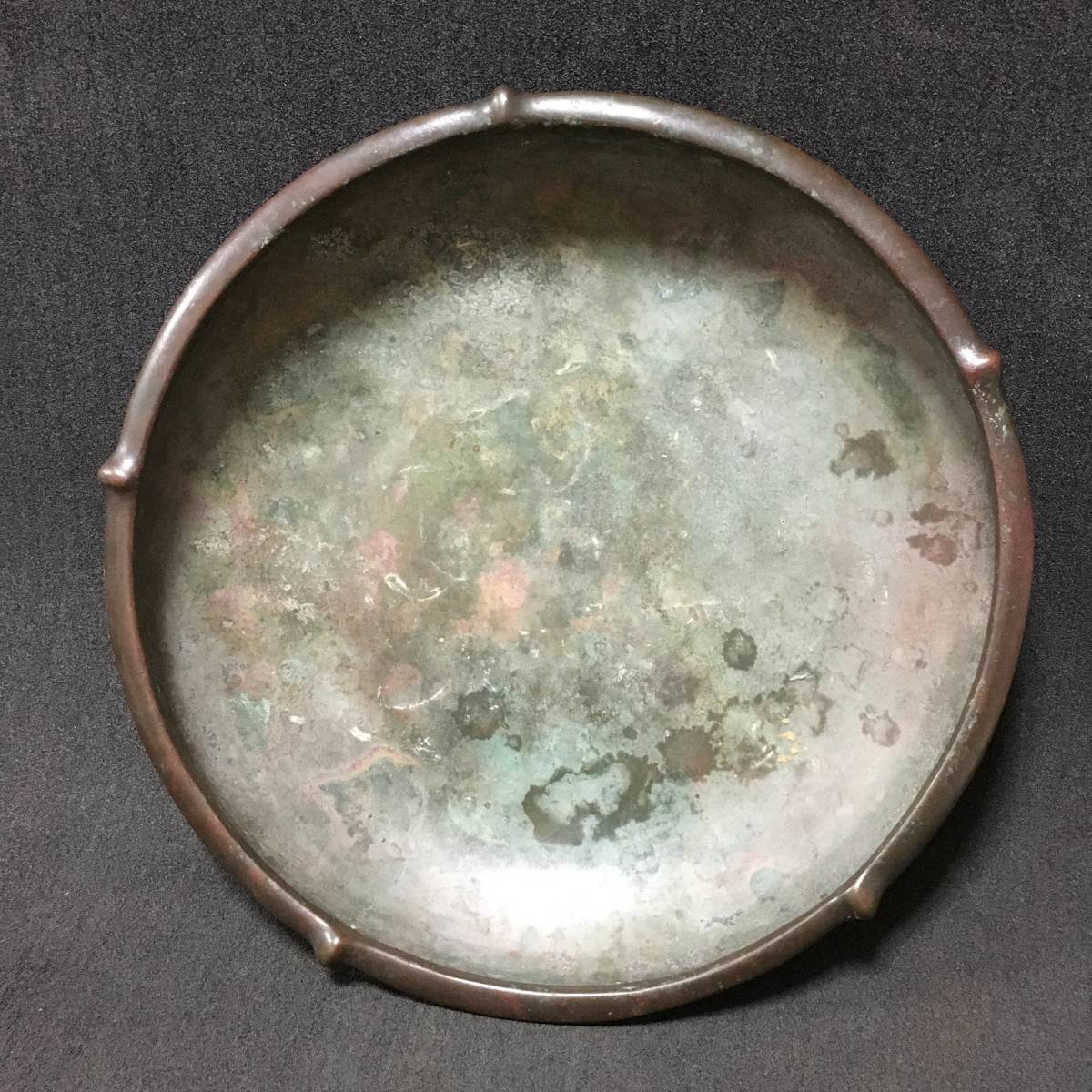 水盤 | 花器 楕円 長辺 中古水盤 大型 銅水盤 小判 時代○古銅水盤
