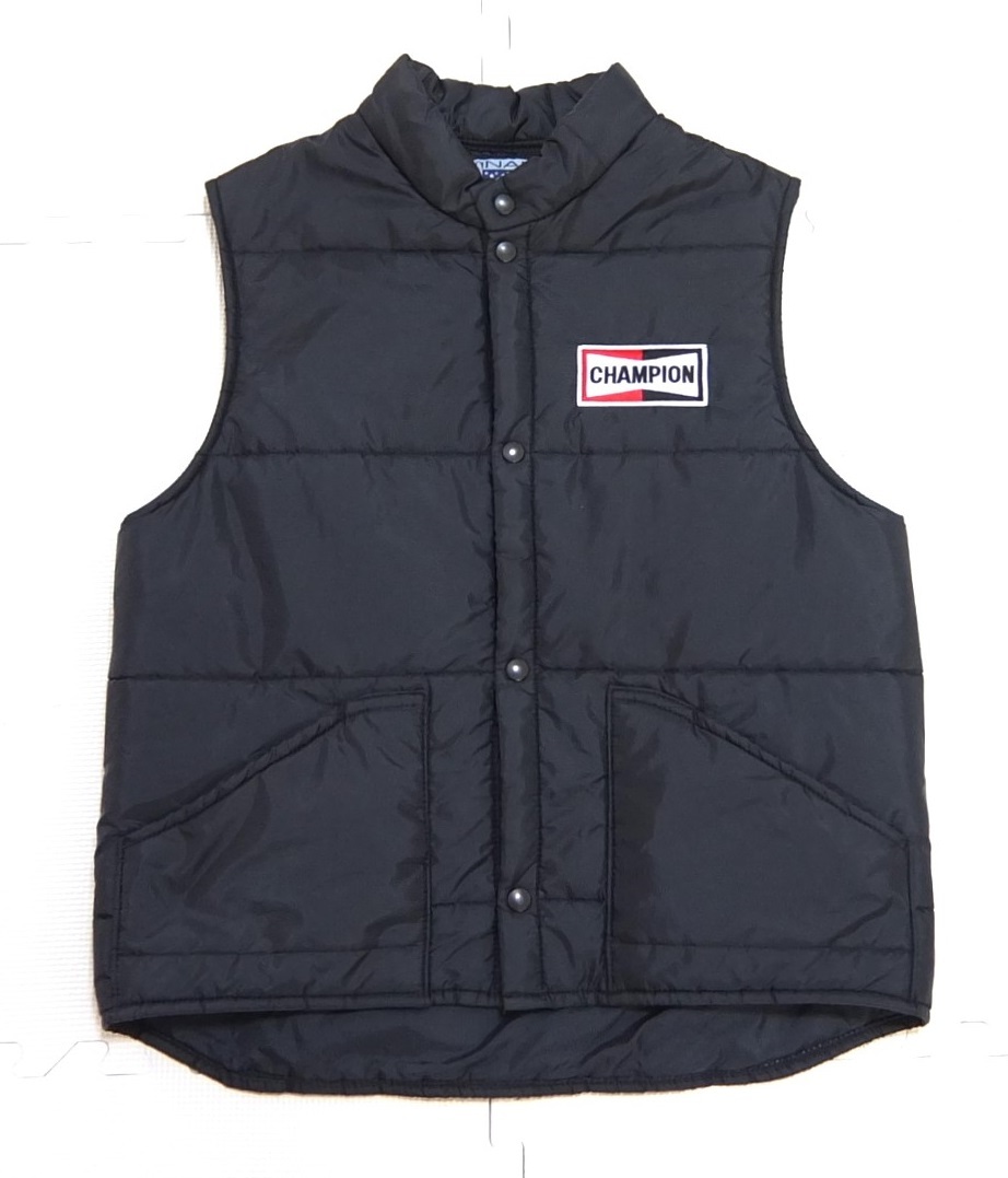 USA製 snap'n wear championワッペン 中綿 ベスト 紺 s チャンピオン