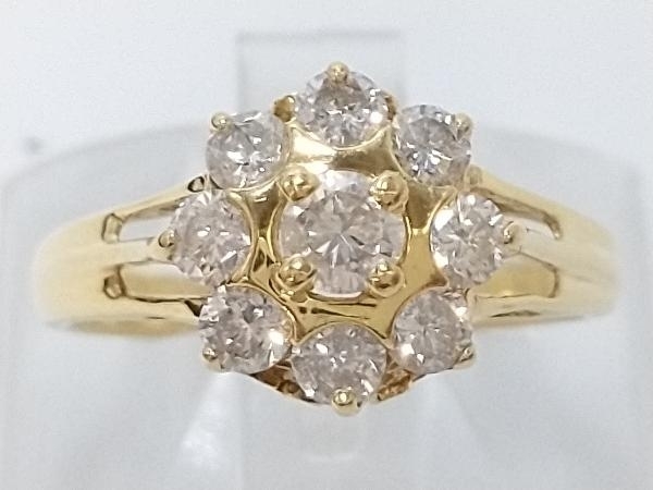 【人気セール，送料無料】 K18 ダイヤ0.75ct／デザインリング／指輪／9.5号／2.9ｇ(イエローゴールド台)｜売買されたオークション情報、yahooの商品情報をアーカイブ公開 - オークファン ゴールド台