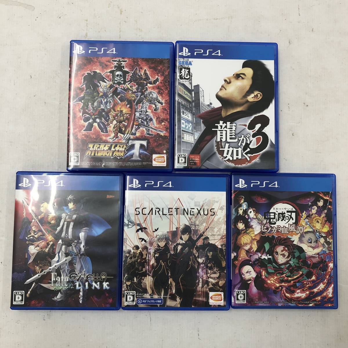 1円 PS4ソフト 5本セット スーパーロボット大戦T／龍が如く3／Fate/
