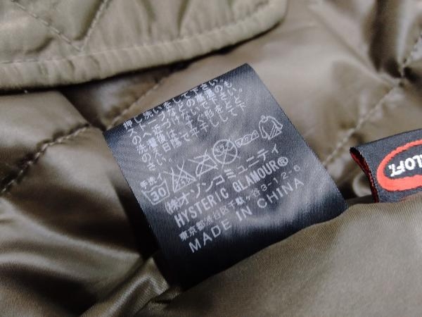 HYSTERIC GLAMOUR ヒステリックグラマー MA-1 PRIMALOFT 0204AB09 カーキ サイズM HYSTERIC GLAMOUR ヒステリックグラマー STORE｜HYSTERIC THE AND