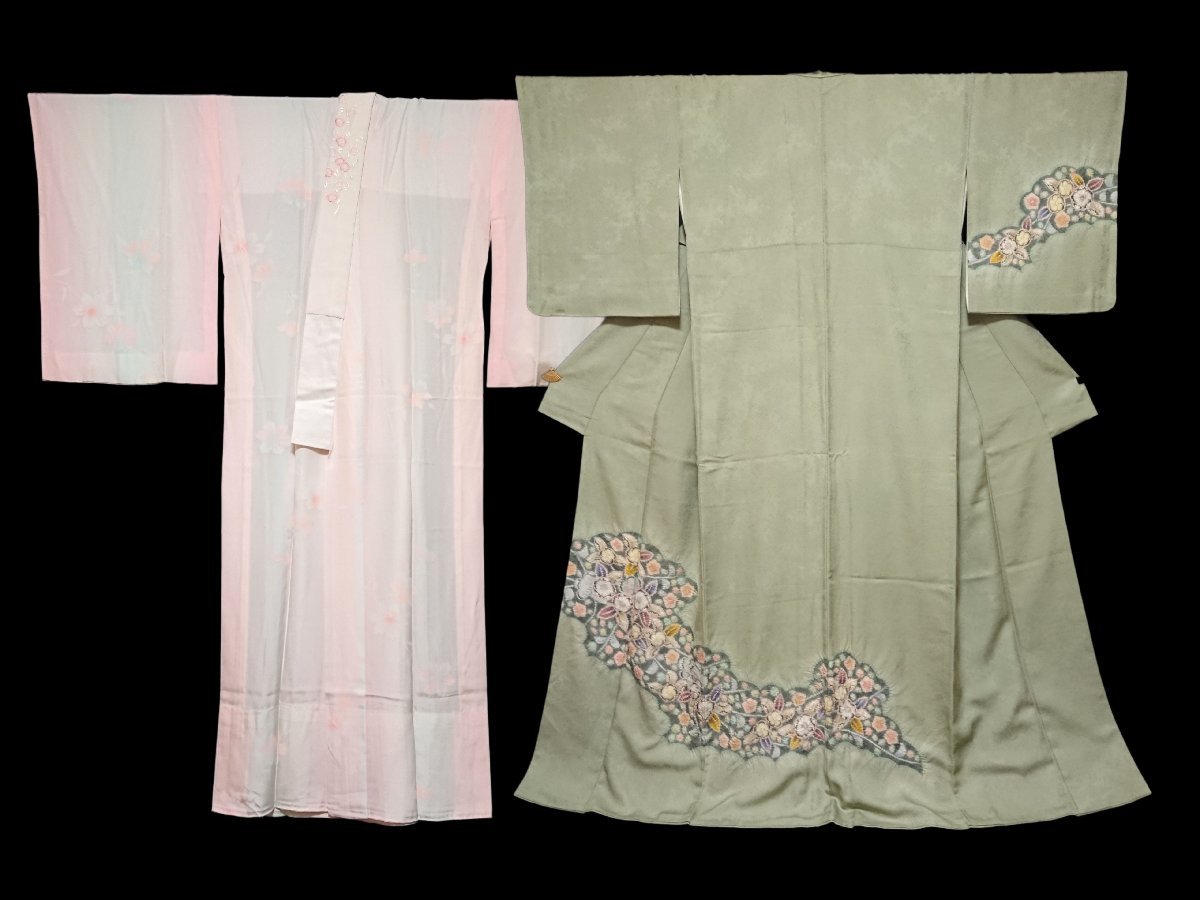 着物と長襦袢セット 辻が花絞り 刺繍半衿付き 訪問着 キモノマルシェ