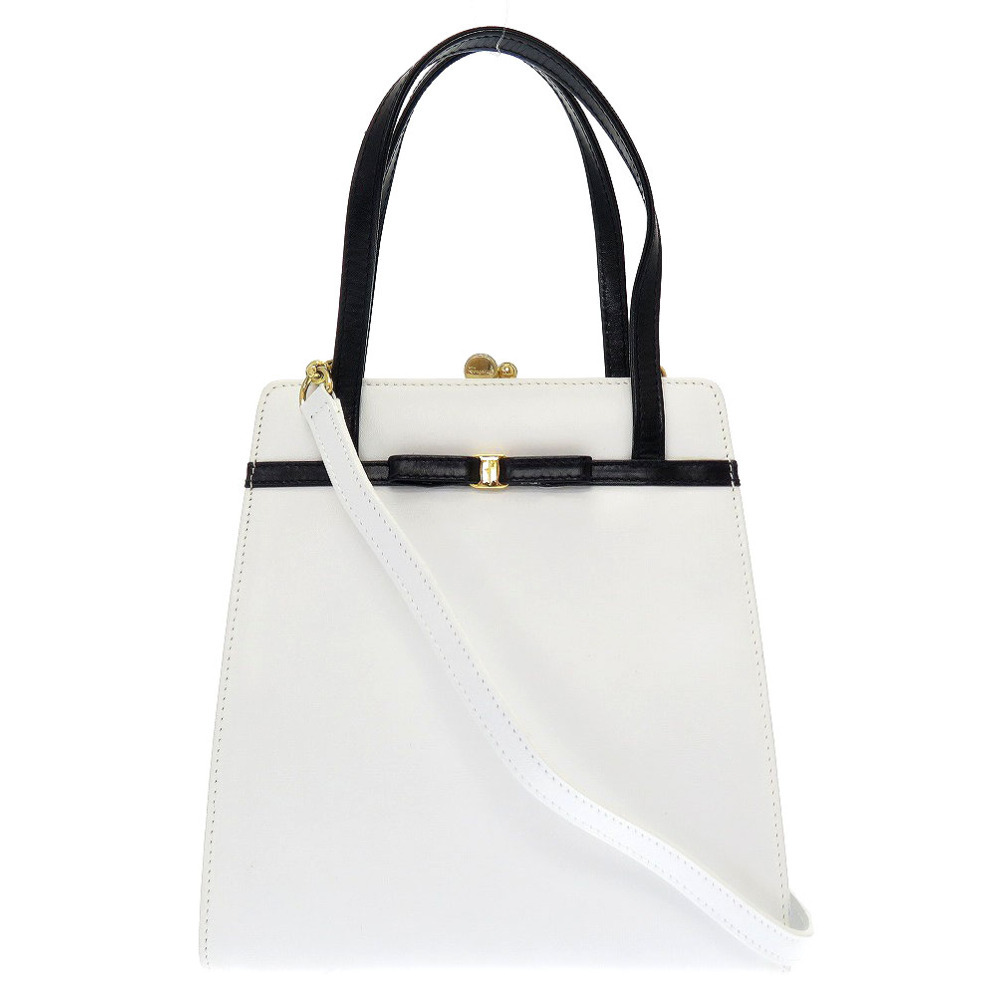 美品》Ferragamo （フェラガモ）レザー ハンドバッグ 味わい深い 