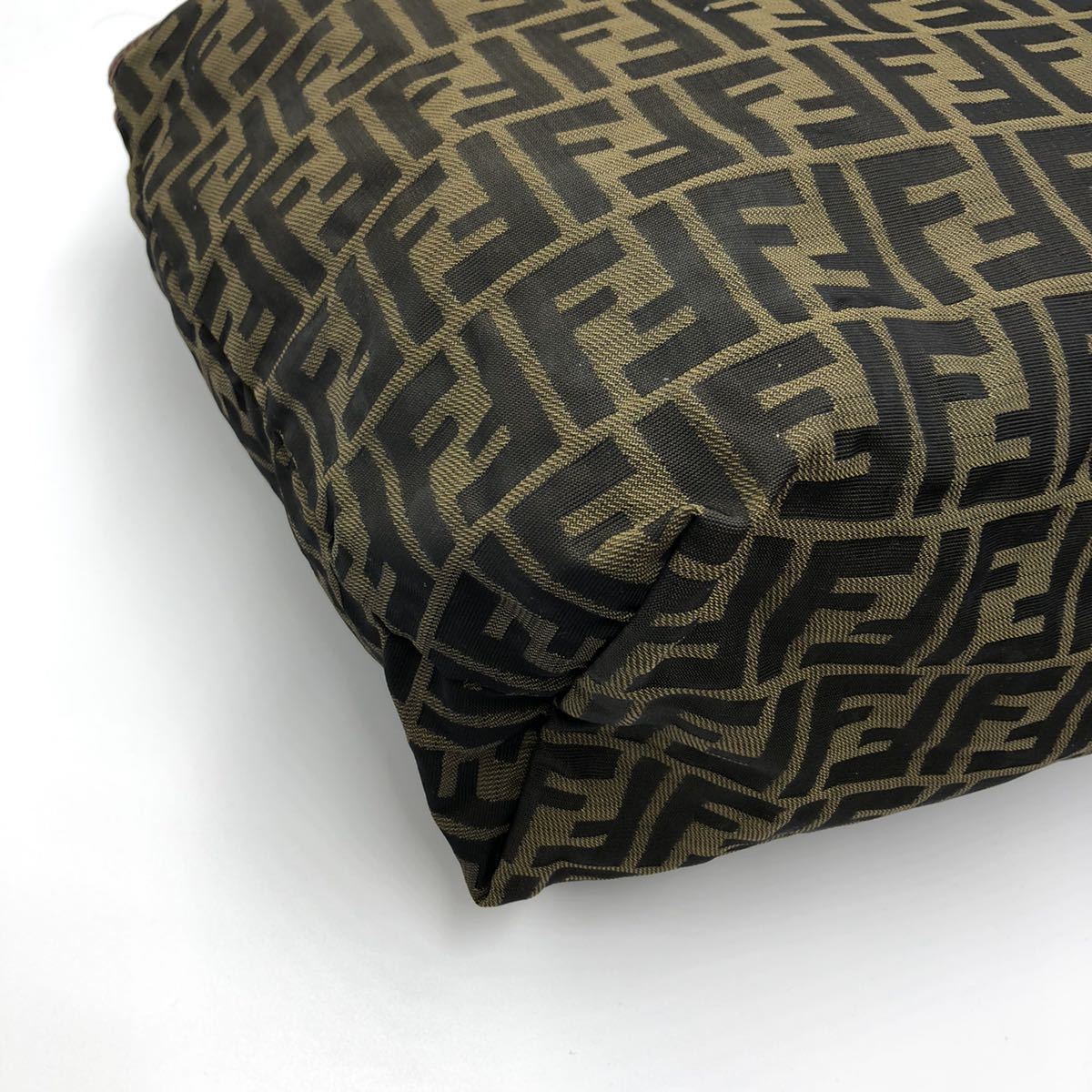 フェンディ トートバッグ FENDI レディース ■ ボストンバッグ 1円『極美品』 FENDI トートバッグ 大容量 ズッカ 肩がけ フェンディ ハンドバッグ ブラウン キャンバス レザー ポーチ付き 軽量 