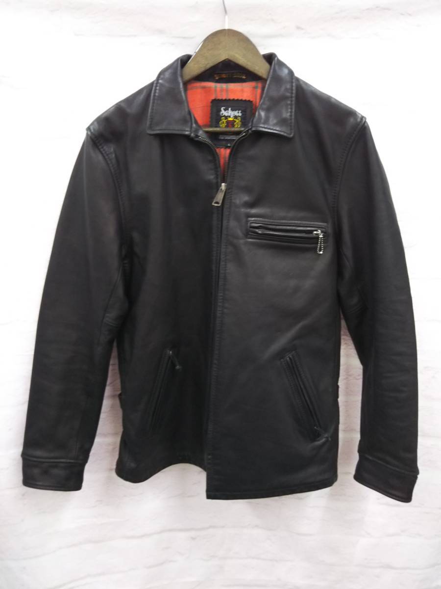 SCHOTT ショット シングルライダースジャケット 3101022 レザージャケット 牛革 サイズ L ブラック 店舗受取可