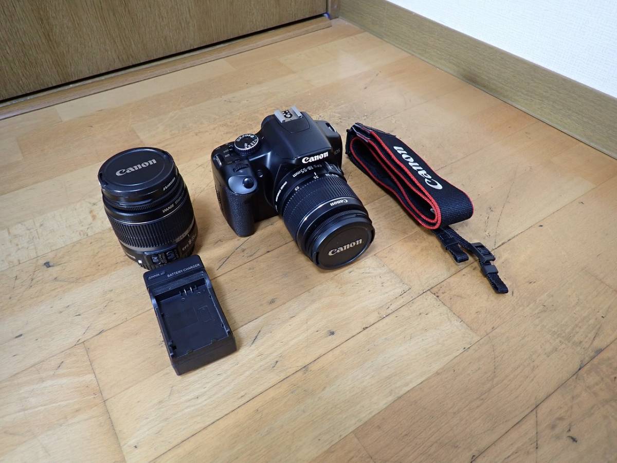 中古 デジタルカメラ Canon EOS Kiss X2 DS126181 キャノン 一眼レフ EFS 18-55mm レンズキット 充電器 バッテリー LP-E5