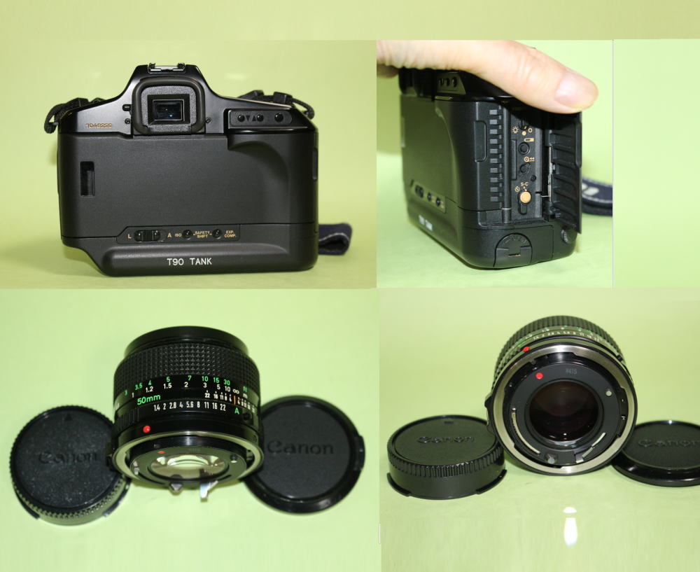 [878]Canon T90 ＋ FD50mm F1.4+専用レリース+ オリジナル取扱説明書付、T-90箱付 ★マイコレクションからの出品です。★超美品！ 50mm Canon FD &amp; F1.8 (その１