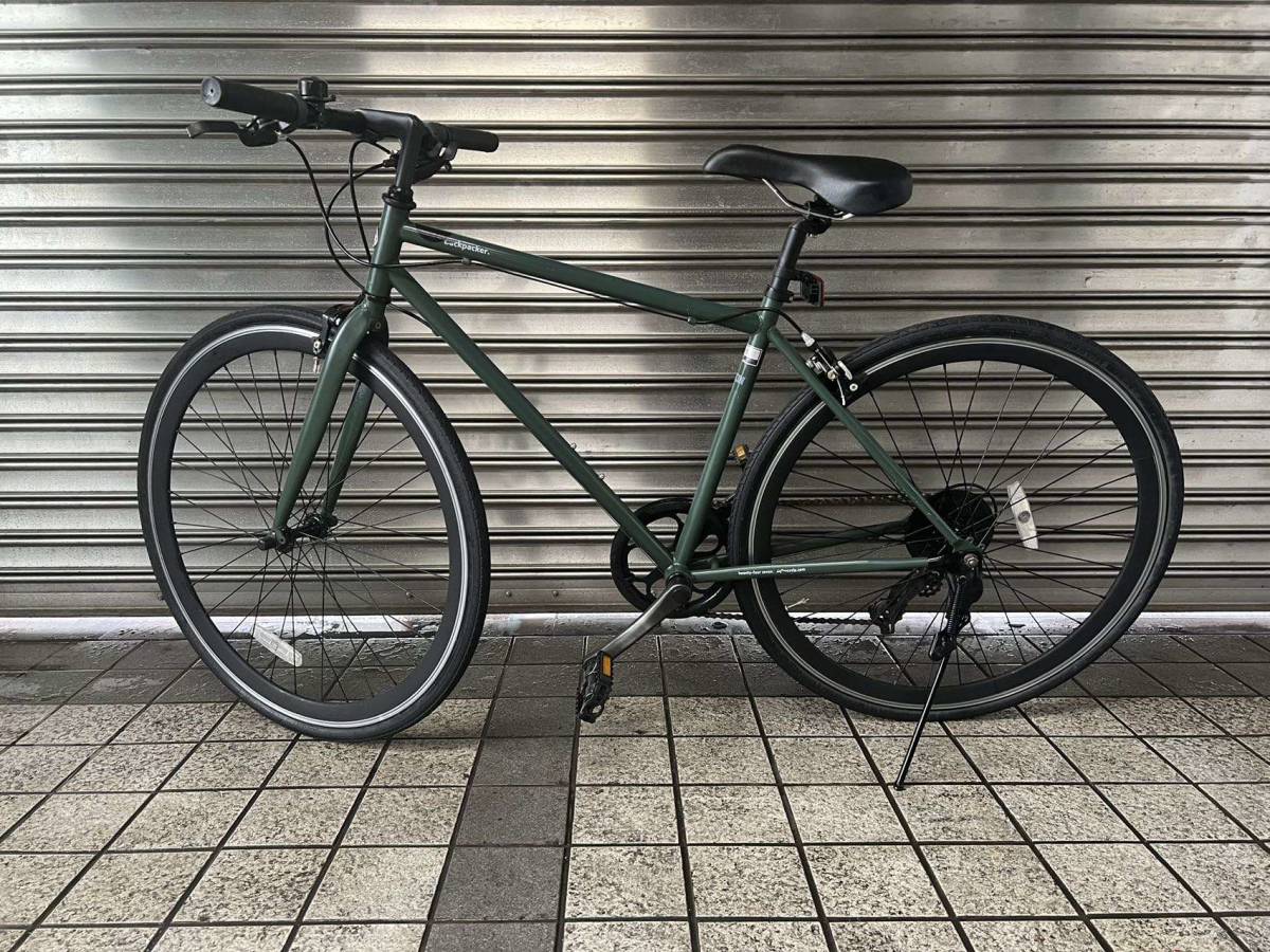 良品 backpacker クロスバイク シマノ7段変速 マットカーキ サイズ460 