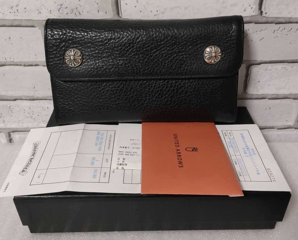 美品 クロムハーツ CHROME HEARTS WAVE ウェーブ ウォレット 財布 国内 