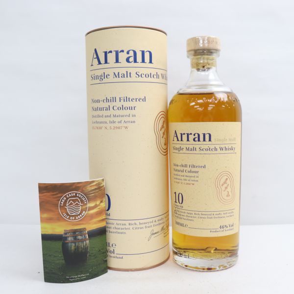 2025，最新作 Arran アラン 10年 ノンチルフィルタード 46％ 700ml F22I130017(シングルモルト)｜売買されたオークション情報、yahooの商品情報をアーカイブ公開 - オークファン シングルモルト