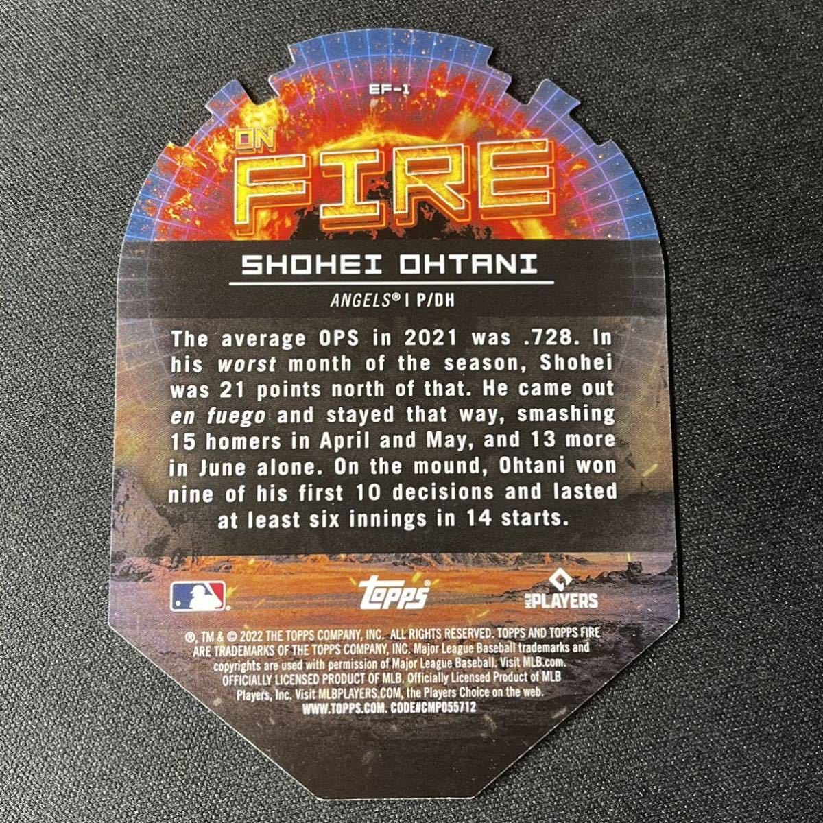 最新 2022 Topps Fire 大谷翔平 No.EF-1 ダイカット インサートカード 