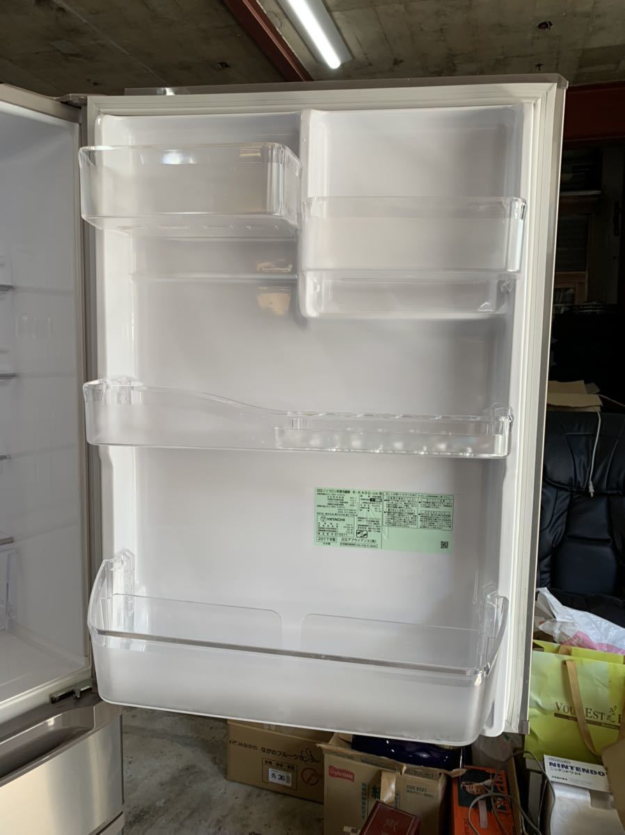 HITACHI ノンフロン冷凍冷蔵庫 R-K40G 製氷機能付き 大型401L 京都市