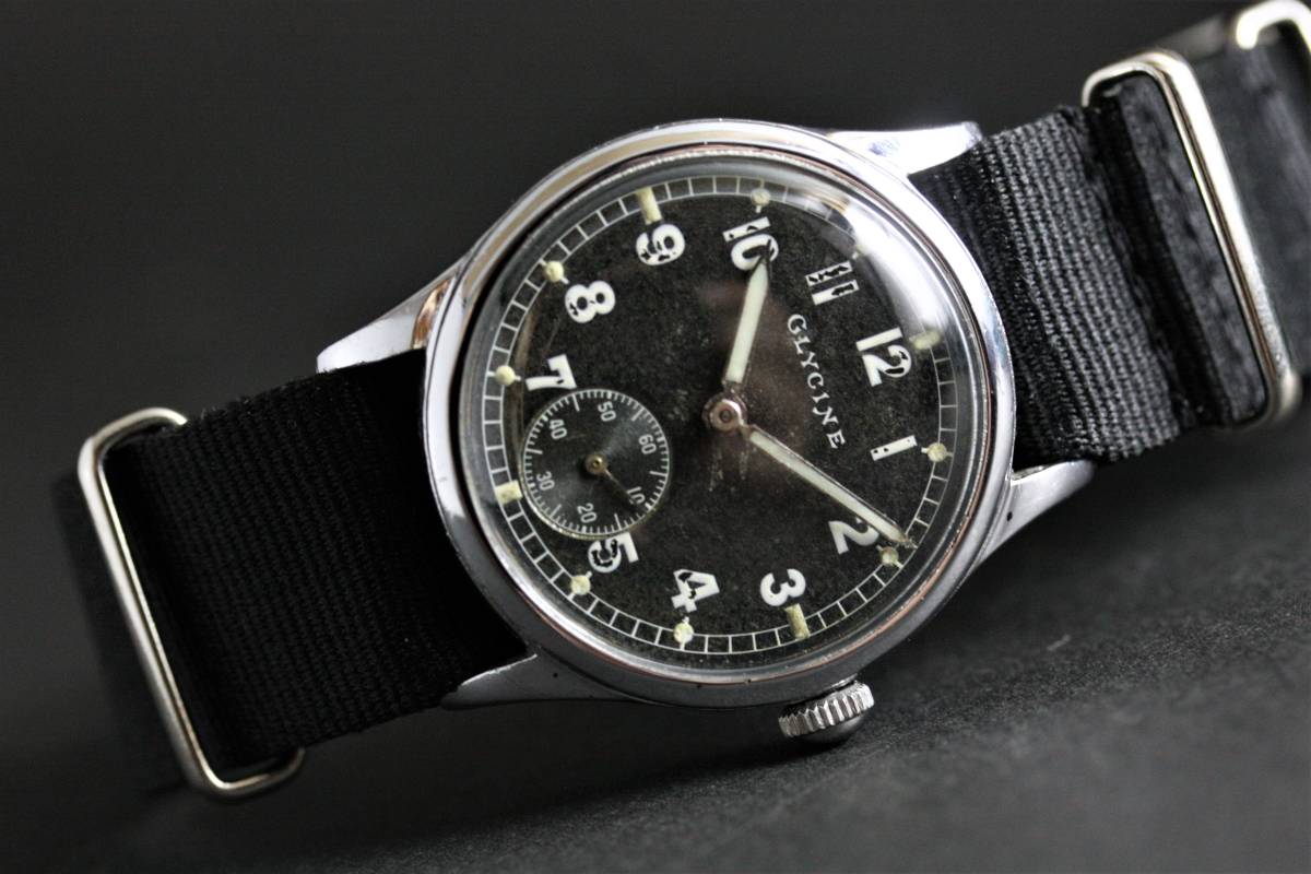 GLYCINE グリシン 手巻き クロノグラフ 良品 グライシン GLYCINE