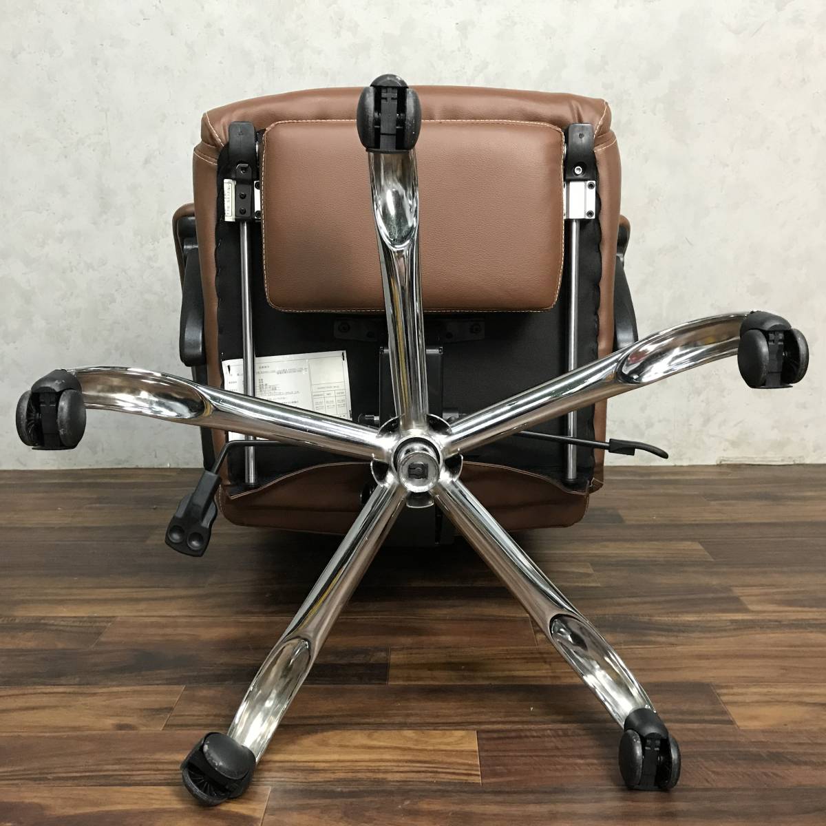 ○〇ba13/1 ニトリ リクライニングワークチェア 合皮 ブラウン 肘掛  