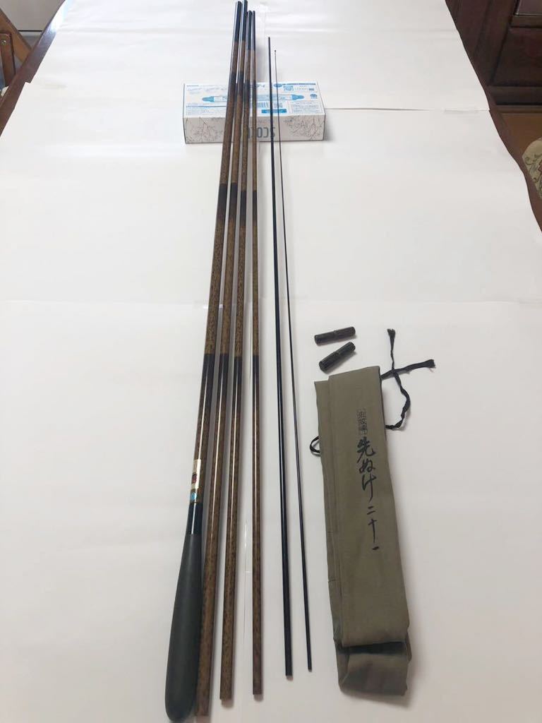 21尺 先ぬけ へら竿 朱紋峰 シマノ 先ぬけ 中古品 ①(管