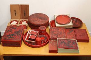 N909 棗 『高橋連峰作』『村上堆朱』『朱溜塗』『平棗』 共箱