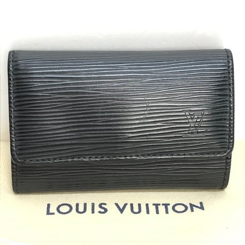 LOUIS VUITTON ルイヴィトン LV エピ キーケース 6連 黒 ブラック シルバー 保存袋付 イニシャル入り 鍵入れ 中古品/feABB2