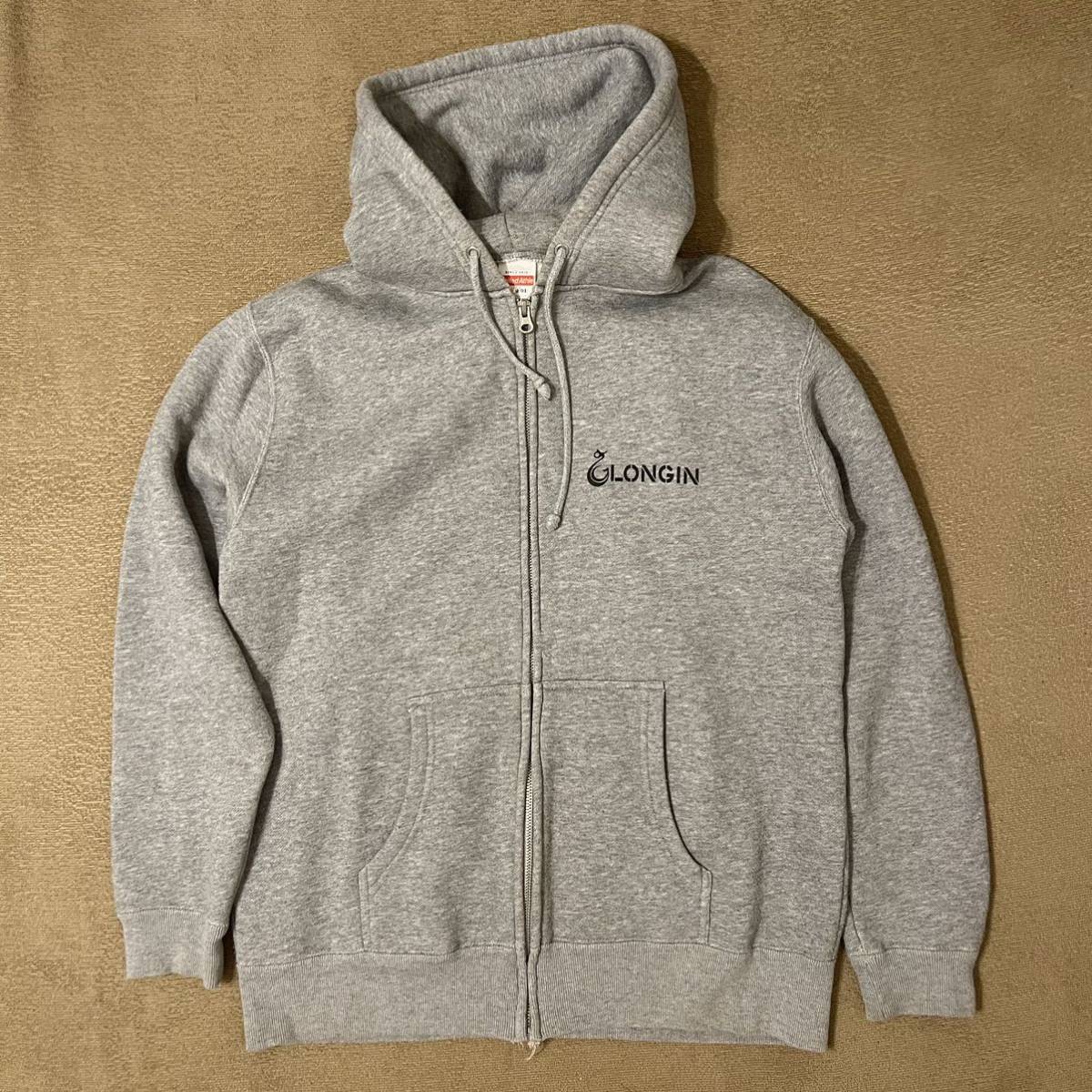 ロンジン LONGIN ロゴジップパーカー LOGO ZIP FOODIE グレー GRAY/Lサイズ