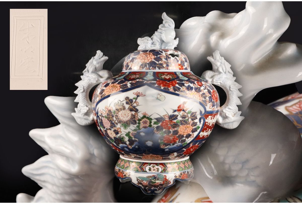 最安値，正規品 URA 藤井良明 朱明 造/獅子摘龍耳付色錦金彩花文飾壺/48cm/9-9-169 検 骨董/花瓶/壺/オブジェ(その他)｜売買されたオークション情報、yahooの商品情報をアーカイブ公開 - オークファン 伊万里、有田