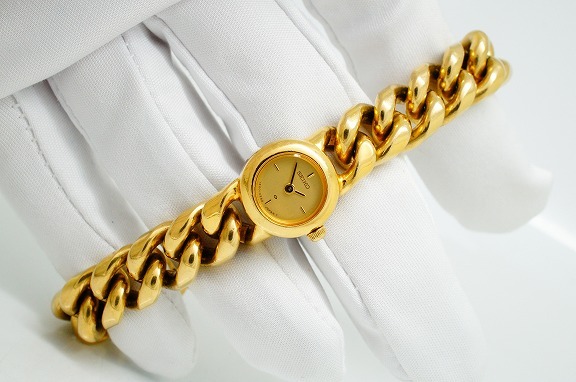 I141○作動良好 SEIKO セイコー 金文字盤 ラウンド型 1E20-0080  