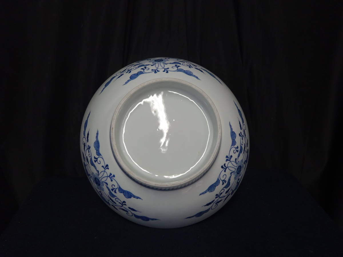 鍋島焼 【46 染付松竹梅図大皿 時代箱 直径34cm 2.5kg】 Yahoo