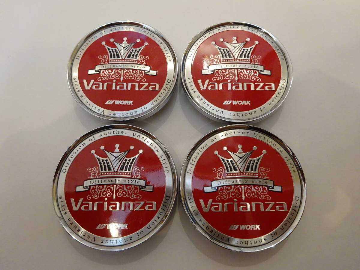 □送料無料□ WORK VARIANZA ホイール センターキャップ 4個 赤 59mm 