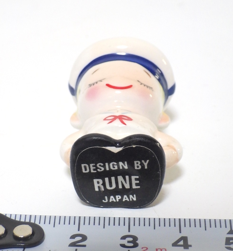 内藤ルネ 貯金箱 陶器 RUNE 希少 セーラーボーイ セーラー服 水兵 当時