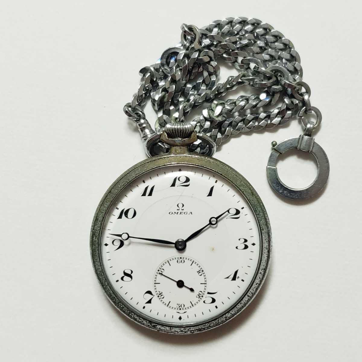 稼働品 OMEGA オメガ 懐中時計 メンズ スモールセコンド ポケット 