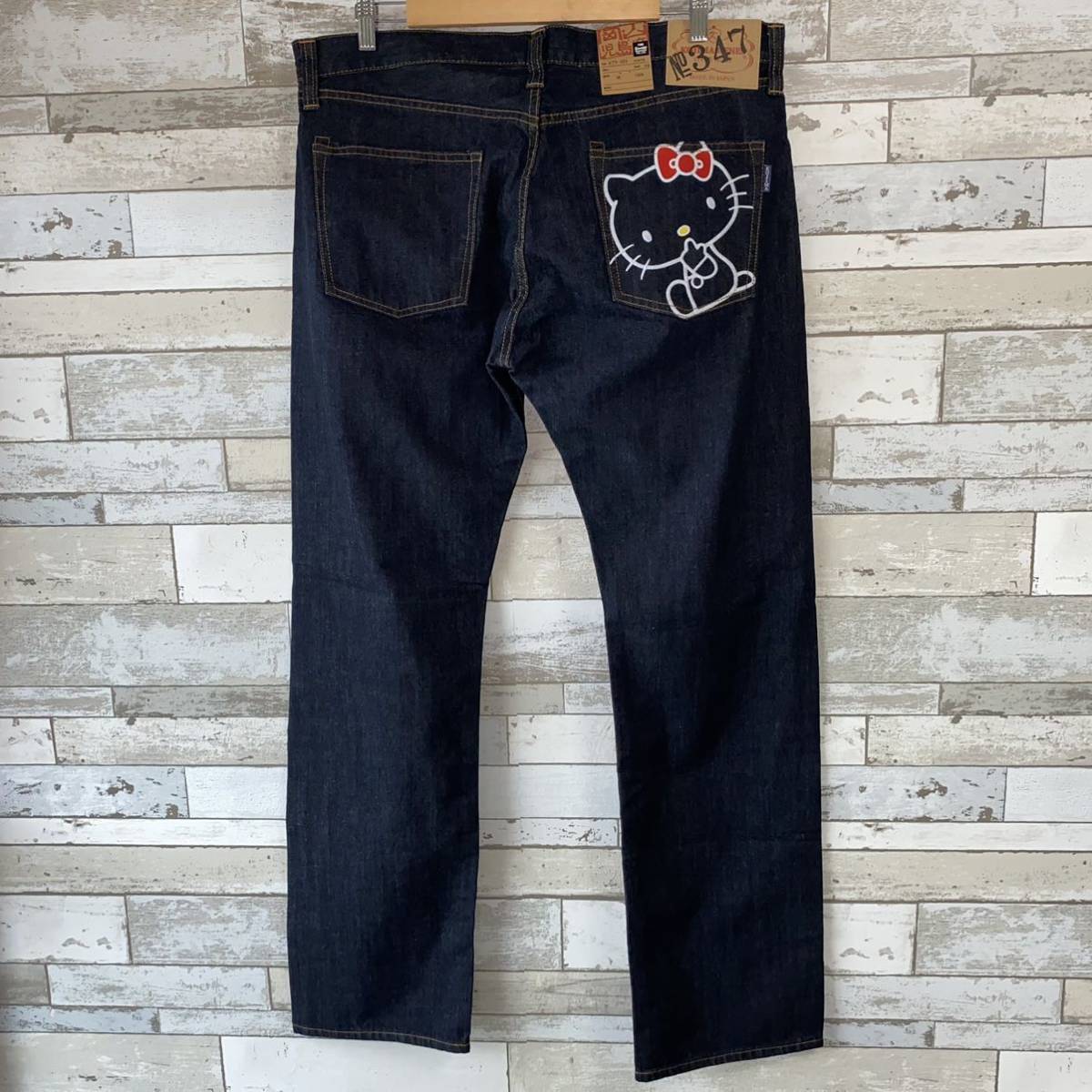 児島ジーンズ×HELLO KITTY デニムパンツ W38 日本製 未使用品 児島 