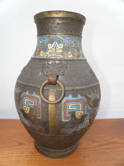 七宝焼 花瓶 花器 / 中国古玩 唐物 景泰藍 花瓶 中国古玩 銅製 伝統