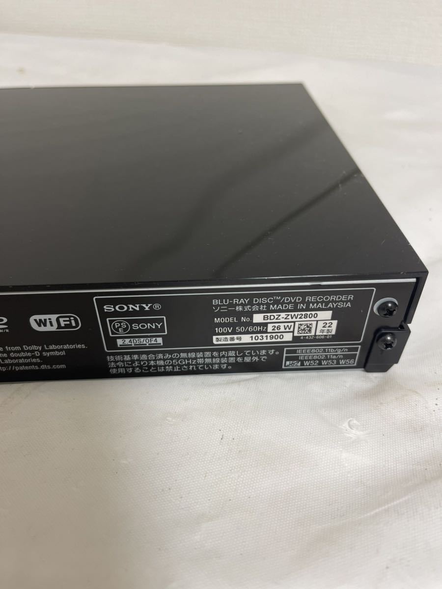 SONY BDZ-ZW2800 2022年製 Blu-rayレコーダー 【公式通販】