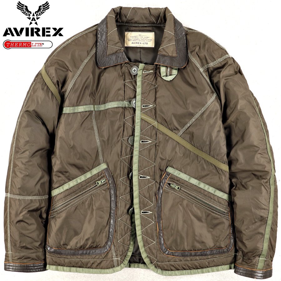 AVIREX （アビレックス）ラムレザー ジャケット L カーキ