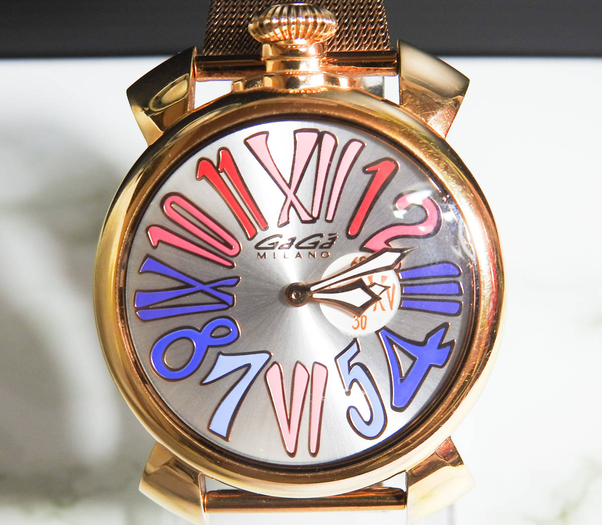 ガガミラノ マヌアーレ スリム 46mm ゴールドブレス メンズ