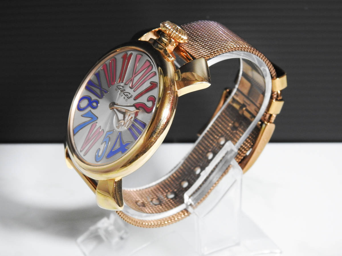 ガガミラノ マヌアーレ スリム 46mm ゴールドブレス メンズ