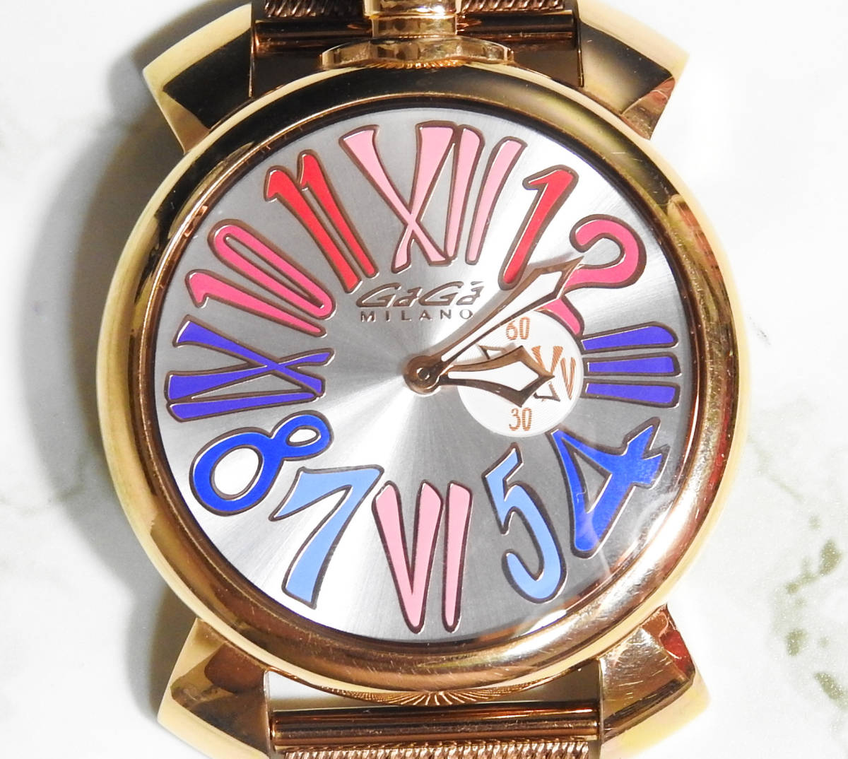 ガガミラノ マヌアーレ スリム 46mm ゴールドブレス メンズ