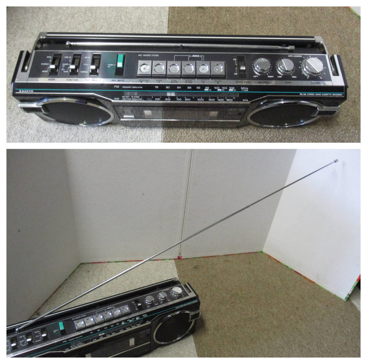 SANYO/サンヨー ステレオラジオカセット MR-U4SF おしゃれなテレコ