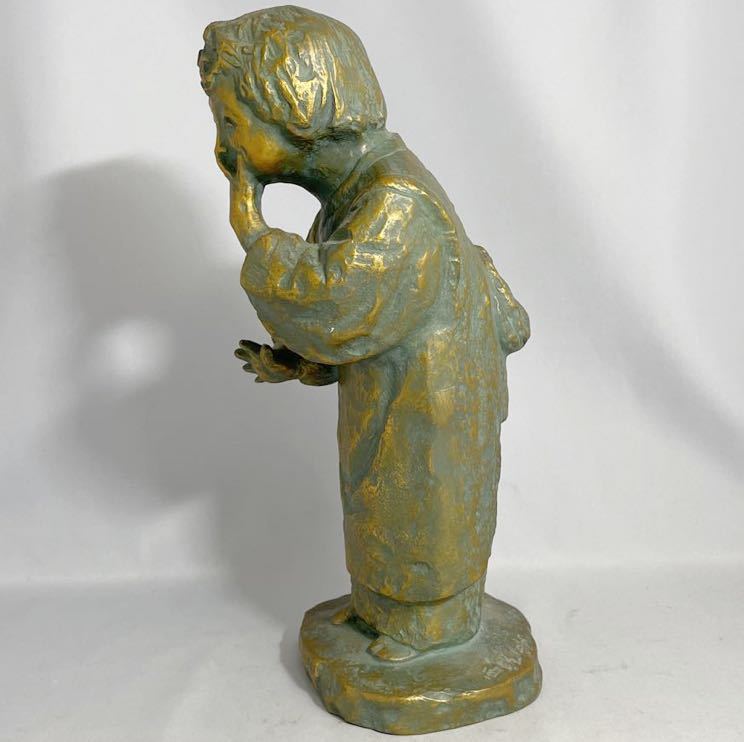 喜ぶ少女　北村西望作　銅像　28cm 喜ぶ少女北村西望作銅像28cm
