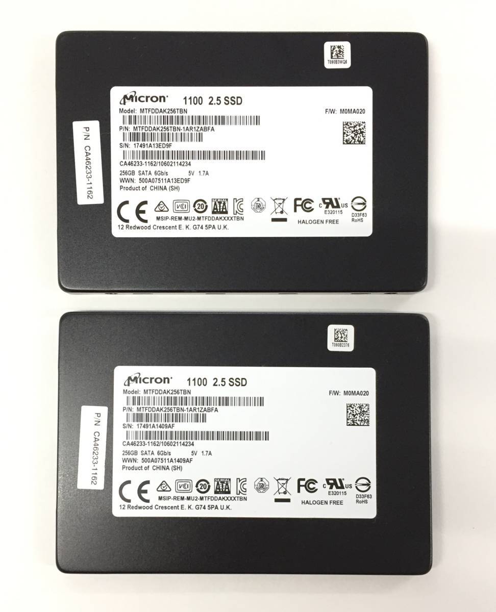  S40101217 Micron SATA 2.5インチ 256GB SSD 2点(256GB～)｜売買されたオークション情報、yahooの商品情報をアーカイブ公開 - オークファン 256GB～