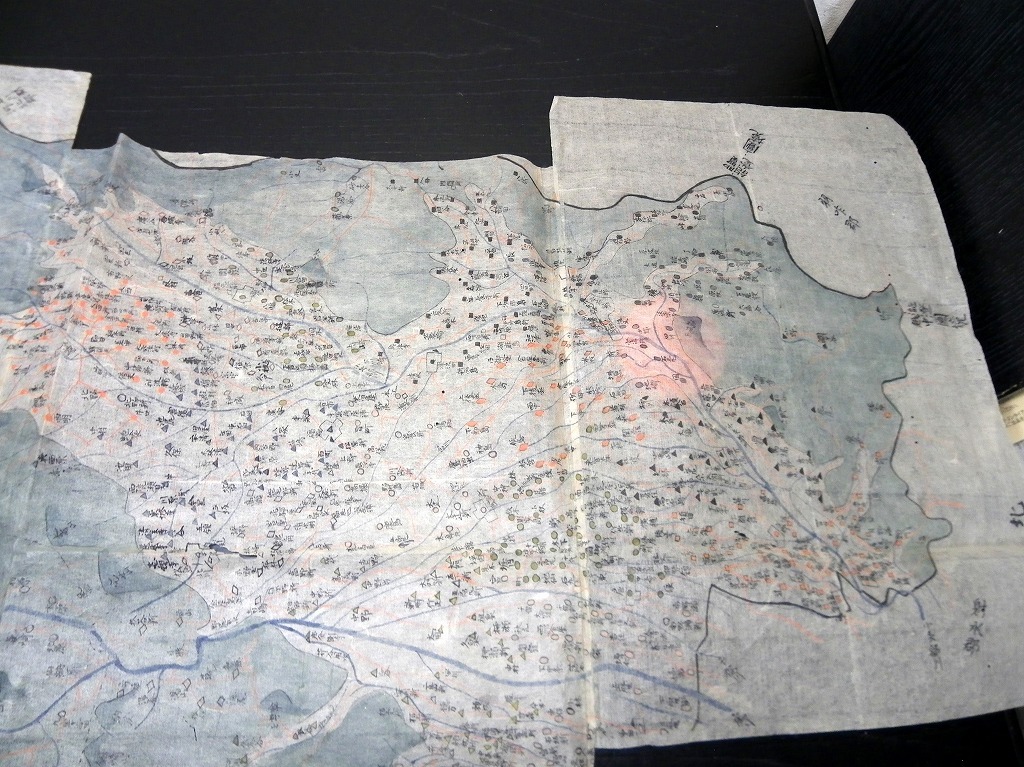 ★U14江戸天保10年（1839）古地図「越中国絵図」2点/古書古文書/手書き