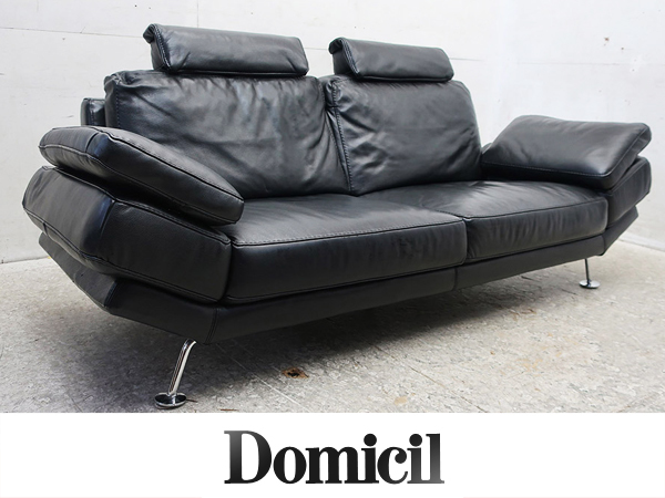 お買い得，格安 P855 展示品 IDC大塚 Domicil/ドミシール 総革/本革 38万円 DM-KOD9013 2人掛けソファ ヘッドレスト 高級 奥山清行 黒/モダン(革製)｜売買されたオークション情報、yahooの商品情報をアーカイブ公開 - 革製