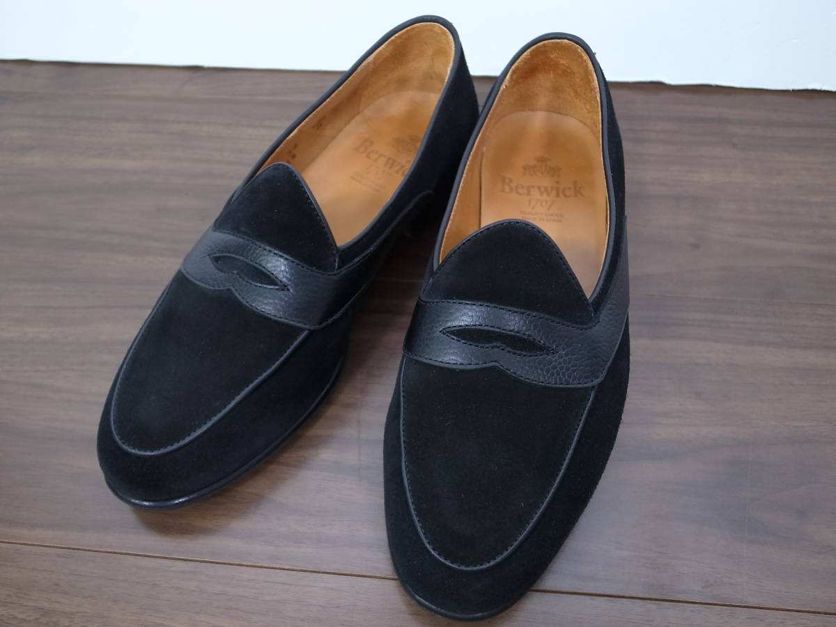 Berwick バーウィック スエード ローファー シューズ 39/24.5cm 箱付  