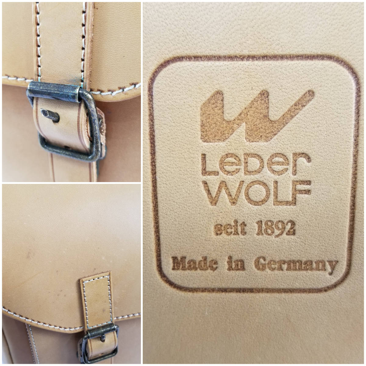 LEDER WOLF ヌメ革 レザー ライターズバッグ ビジネスバッグ 