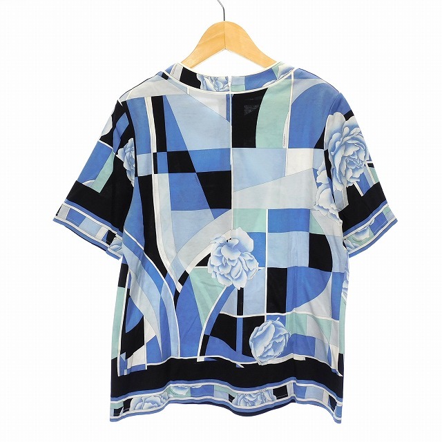 お得，新作 LEONARD レオナール 半袖 カットソー 花柄 トリム